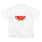 食べものも好きの水々しいすいか ビッグシルエットTシャツ