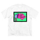 Mieko_KawasakiのCAN'T GET ENOUGH / GREEN トイレットペーパー　 ビッグシルエットTシャツ