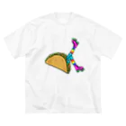 Mieko_Kawasakiのタコス　ローラースケート　ガール  TACOS ROLLER GIRL RAINBOW　レインボー　Tacos Rollerskate Rainbow Big T-Shirt