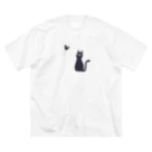 もずくろショップの蝶と黒猫 Big T-Shirt