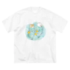 mofusandの海とにゃんこ ビッグシルエットTシャツ