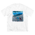 油絵描きの小物売り場のスカンジナビアの海のお散歩 ビッグシルエットTシャツ