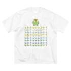 まめるりはことりの整列セキセイインコ隊【まめるりはことり】 ビッグシルエットTシャツ