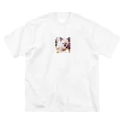 Siamese cat シャムのSiamese cat シャム猫 ビッグシルエットTシャツ