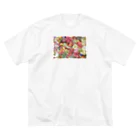 不健康こそ最大の贅沢の花 ビッグシルエットTシャツ