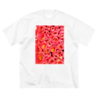 Tabbiesのピンクの花束 ビッグシルエットTシャツ