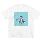 SHINOBU LABORATORY.のHUG♡CAT&FISH ビッグシルエットTシャツ