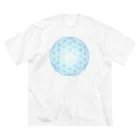  Pastel Design Art 天使のお部屋のフラワーオブライフ青 Big T-Shirt