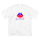 いしかきゃっとのTシャツショップのred blue cat Big T-Shirt