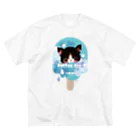 milkchaiのアイスねこ ビッグシルエットTシャツ