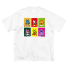 aoinekoLEO Joulupukkiのレオ６カラープリント-ビッグTシャツ Big T-Shirt