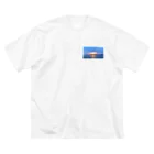 学生📷の夕陽ワンポイント ビッグシルエットTシャツ