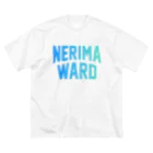 JIMOTO Wear Local Japanの練馬区 NERIMA WARD ロゴブルー　 ビッグシルエットTシャツ