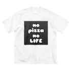 kjm_000131のno pizza no life ビッグシルエットTシャツ