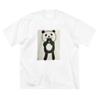 パンダちゃんマーケットのうふふなパンダ ビッグシルエットTシャツ