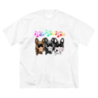 揺れるブヒ犬 Wiggly Pooch の踊るフレブル隊 ビッグシルエットTシャツ