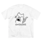 白夢の博物館の糸目ねことおにぎり『ONIGIRI』 ビッグシルエットTシャツ