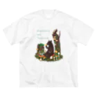 Cafe de Foretのきのことクマ ビッグシルエットTシャツ