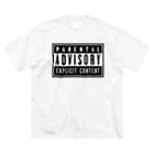 DRIPPEDのPARENTAL ADVISORY BOX  ペアレンタル・アドバイザリー ボックスロゴ ビッグシルエットTシャツ