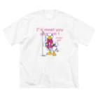 イラスト MONYAAT のCT76あひるのおひるさんのサカナ釣り ビッグシルエットTシャツ