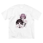 纈珠✝︎のにゃんにゃんメイドチェキ ビッグシルエットTシャツ