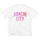 JIMOTO Wear Local Japanの足立区 ADACHI CITY ロゴピンク ビッグシルエットTシャツ