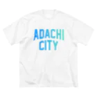 JIMOTO Wear Local Japanの足立区 ADACHI CITY ロゴブルー ビッグシルエットTシャツ