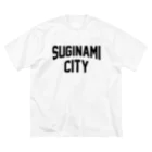 JIMOTO Wear Local Japanの杉並区 SUGINAMI CITY ロゴブラック ビッグシルエットTシャツ