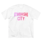 JIMOTOE Wear Local Japanの板橋区 ITABASHI CITY ロゴピンク ビッグシルエットTシャツ