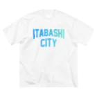 JIMOTO Wear Local Japanの板橋区 ITABASHI CITY ロゴブルー ビッグシルエットTシャツ