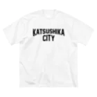 JIMOTO Wear Local Japanの葛飾区 KATSUSHIKA CITY ロゴブラック ビッグシルエットTシャツ