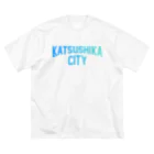 JIMOTO Wear Local Japanの葛飾区 KATSUSHIKA CITY ロゴブルー ビッグシルエットTシャツ