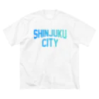 JIMOTO Wear Local Japanの新宿区 SHINJUKU CITY ロゴブルー ビッグシルエットTシャツ