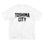 JIMOTOE Wear Local Japanの豊島区 TOSHIMA CITY ロゴブラック ビッグシルエットTシャツ