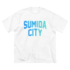 JIMOTO Wear Local Japanの墨田区 SUMIDA CITY ロゴブルー ビッグシルエットTシャツ