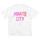 JIMOTO Wear Local Japanの港区 MINATO CITY ロゴピンク ビッグシルエットTシャツ