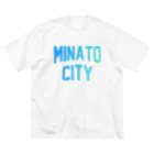 JIMOTO Wear Local Japanの港区 MINATO CITY ロゴブルー ビッグシルエットTシャツ