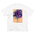 アオムラサキの色彩の羽根 003a ビッグシルエットTシャツ