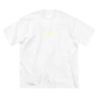 th®︎eeのthree LOGO NEON Yellow Big T-Shirt