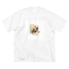 チビちゃんとココちゃんSHOPの絵画風のチビちゃんとココちゃん ビッグシルエットTシャツ