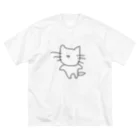 MOSAGEのゆかいなねこ背景透明 ビッグシルエットTシャツ