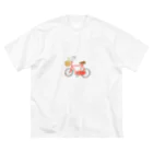 ゆるいイラストのNO自転車NOライフ ビッグシルエットTシャツ