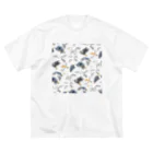 LOTORIのサギ大集合総柄 Big T-Shirt