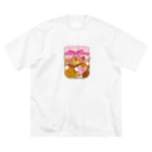 Draw freelyの瓶入りクッキーとぶたくん ビッグシルエットTシャツ