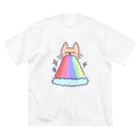 サメ わりとおもいのゆめかわゲボゲボにゃんこ ビッグシルエットTシャツ