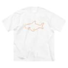 サメ わりとおもいのわりとシンプルなサメ2021ピンク系Ver. ビッグシルエットTシャツ