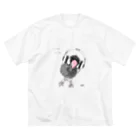 空飛ぶ猫 sakuuの文鳥 music ビッグシルエットTシャツ