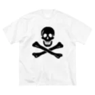 DRIPPEDの海賊旗スカル-Jolly Roger サミュエル・ベラミーの海賊旗-黒ロゴ Big T-Shirt