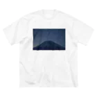 月と鼈の地球は回る　富士山と星 ビッグシルエットTシャツ