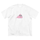 LOVE 💩 PEACEのお腹ゆるキャラ（軟便） ビッグシルエットTシャツ